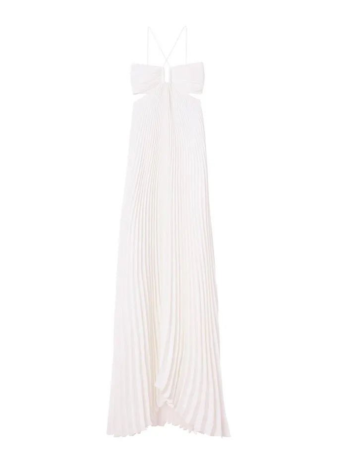 Women Dresses ALC Moira Pleated Maxi Dress Whisper White