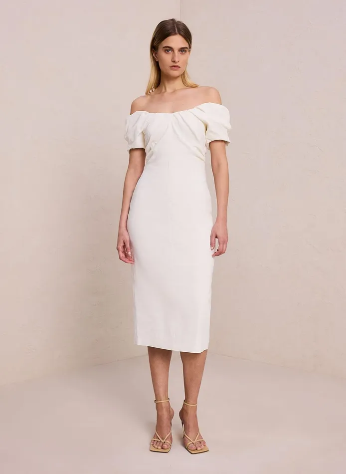 Women Dresses ALC Nora Linen Midi Dress White