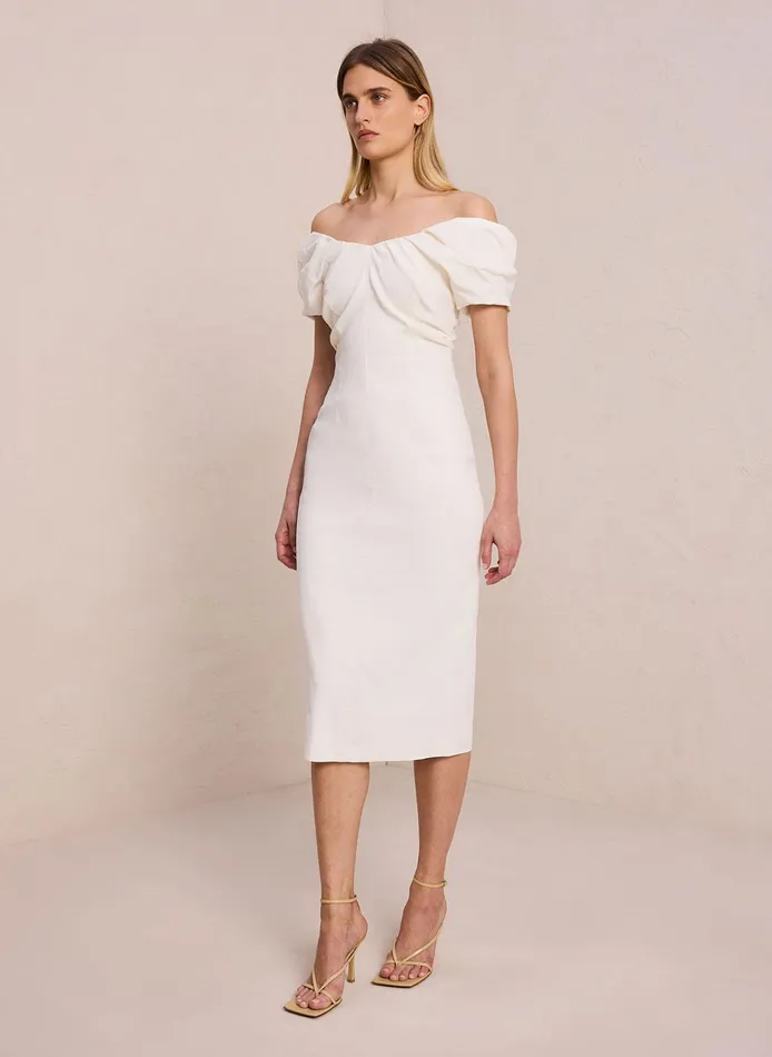 Women Dresses ALC Nora Linen Midi Dress White