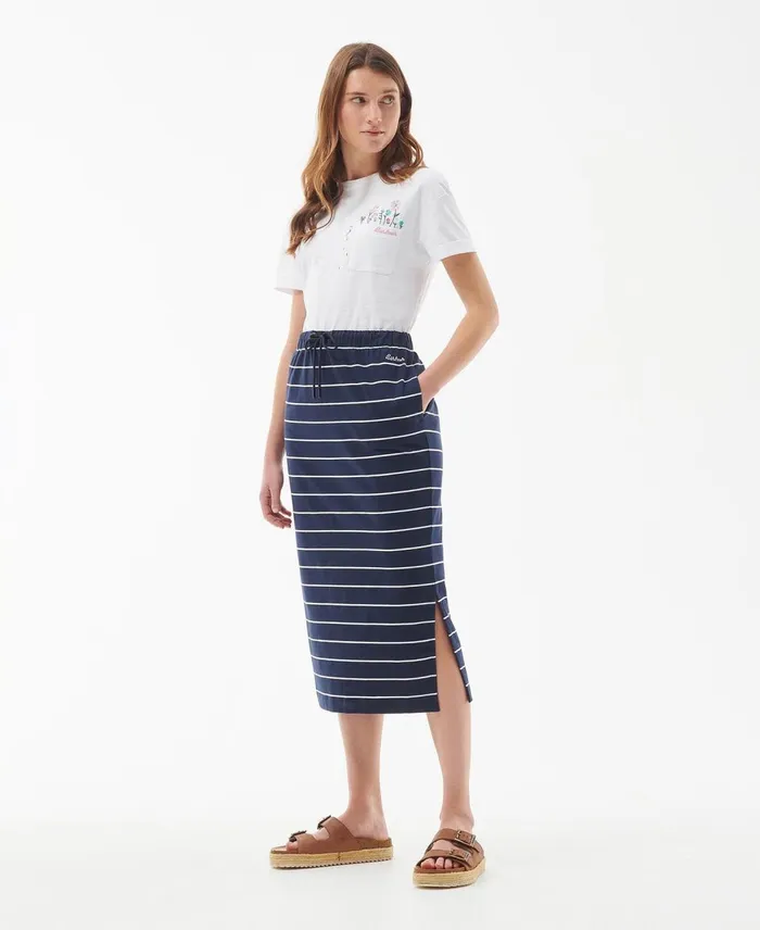 Women Dresses and Skirts Barbour Overland Skirt Navy Stripe Women Dresses and Skirts Barbour Overland Skirt Navy Stripe