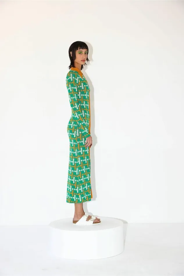 Women Dresses DODO BAR OR Luna Dress Green Combo Women Dresses DODO BAR OR Luna Dress Green Combo