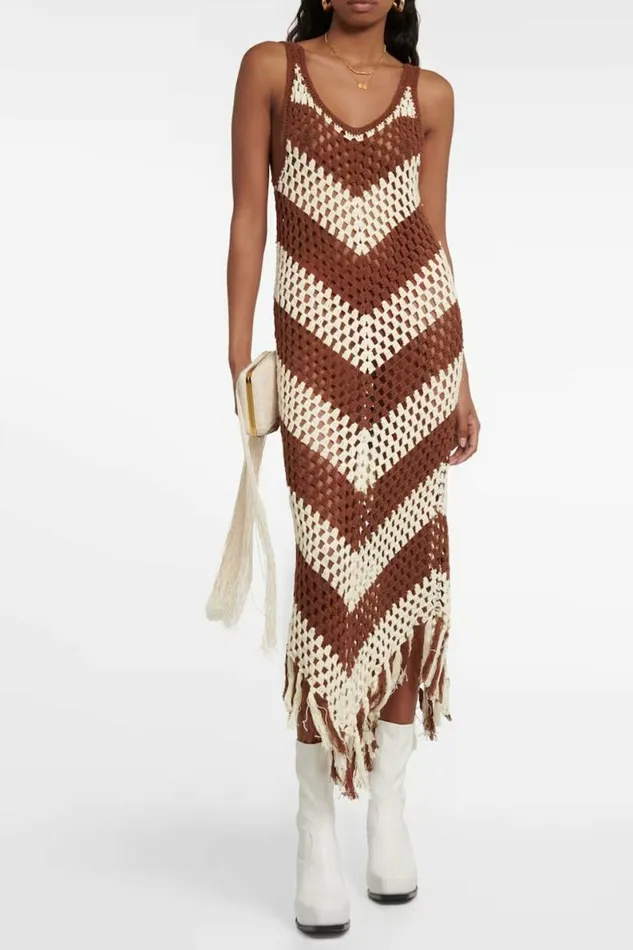 Women Dresses DODO BAR OR Mellor Dress Brown Cream