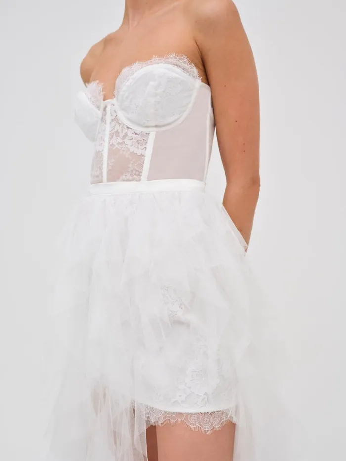 Women Dresses For Love and Lemons Bustier Gown White Women Dresses For Love and Lemons Bustier Gown White