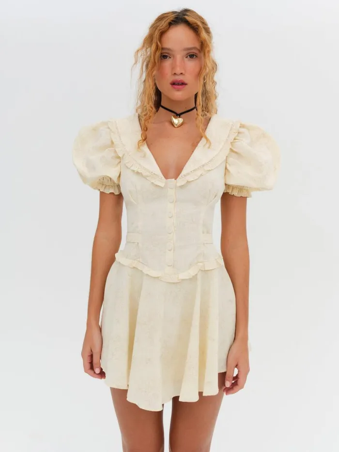 Women Dresses For Love and Lemons Gigi Mini Dress Beige