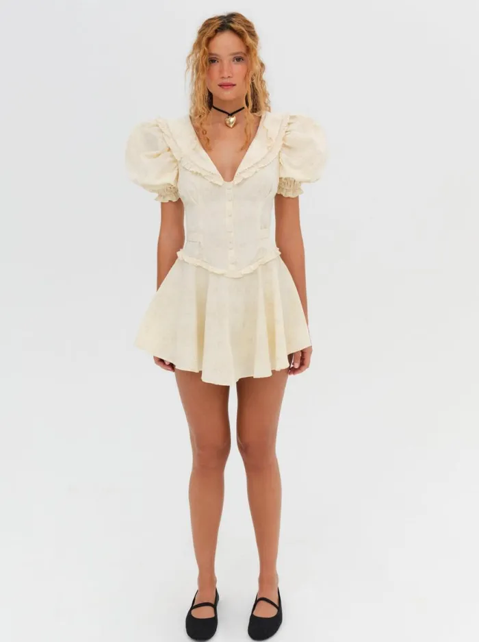 Women Dresses For Love and Lemons Gigi Mini Dress Beige Women Dresses For Love and Lemons Gigi Mini Dress Beige