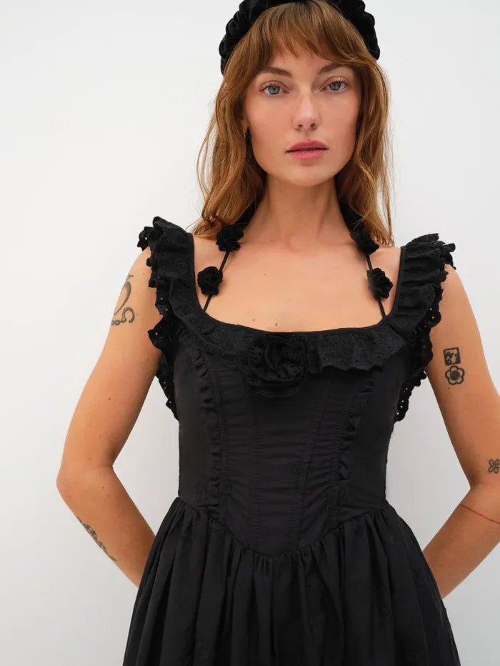 Women Dresses For Love and Lemons Lindsey Midi Dress Black Women Dresses For Love and Lemons Lindsey Midi Dress Black