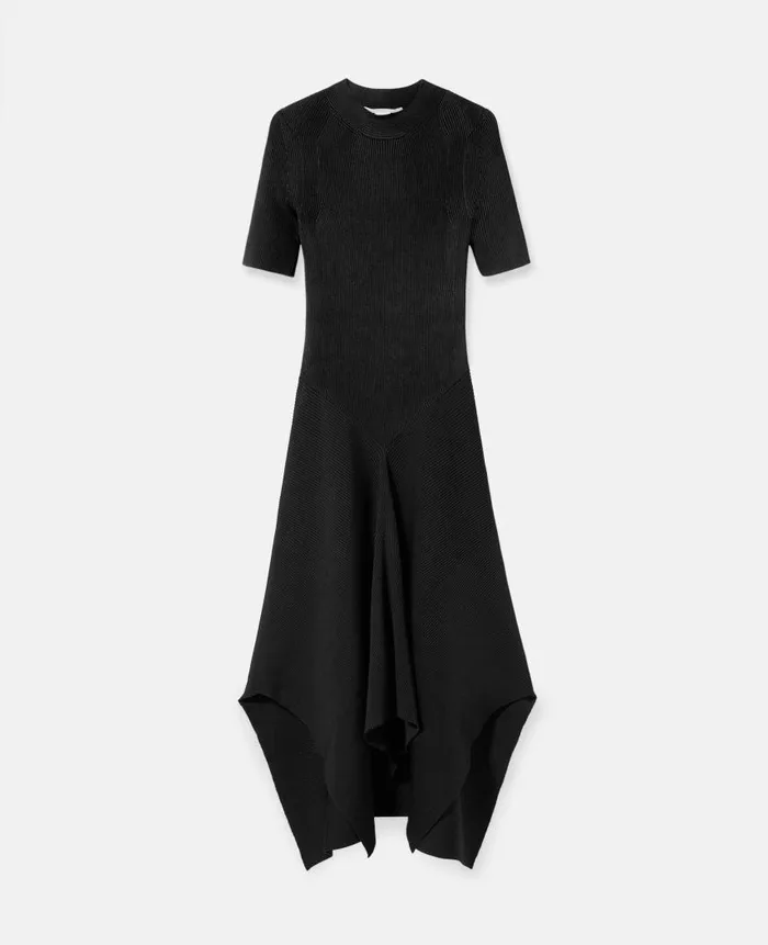 Women Dresses Stella McCartney Compact Rib Knit Dress Black