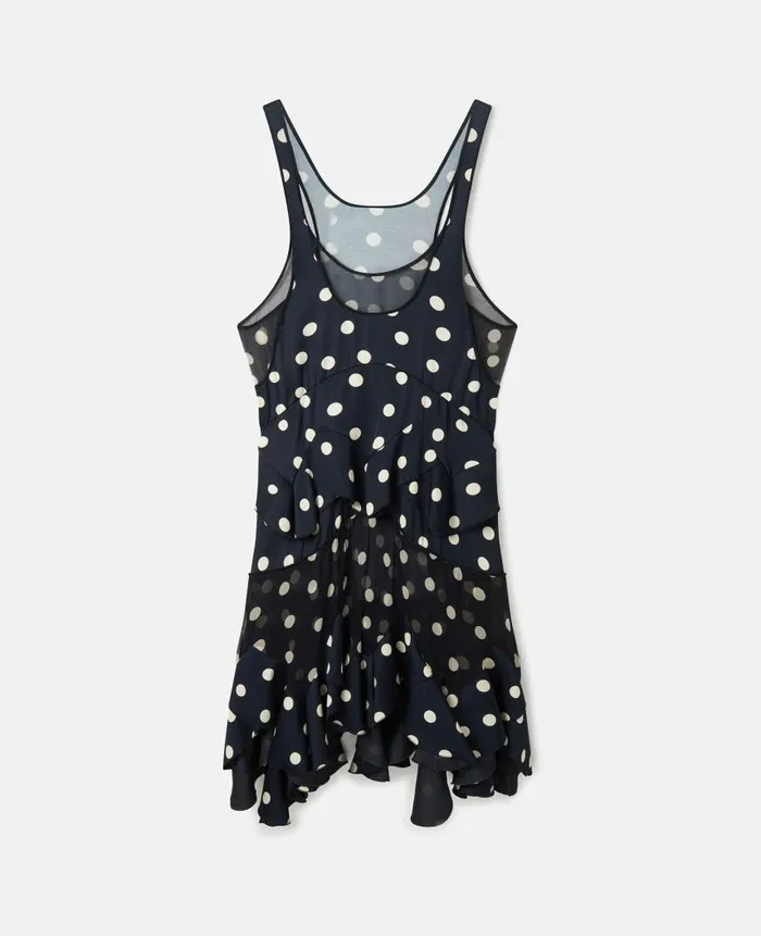 Women Dresses Stella McCartney Tiered Ruffled Polka Dot Midi Dress Black With Cream Women Dresses Stella McCartney Tiered Ruffled Polka Dot Midi Dress Black With Cream