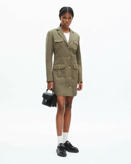 Women Dresses The Kooples Khaki OfficerStyle Dress Kaki
