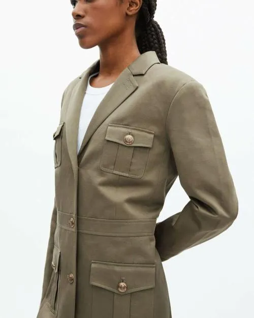 Women Dresses The Kooples Khaki OfficerStyle Dress Kaki
