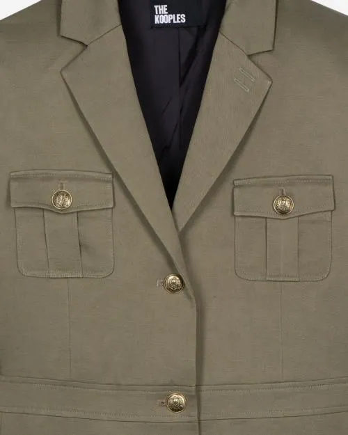 Women Dresses The Kooples Khaki OfficerStyle Dress Kaki