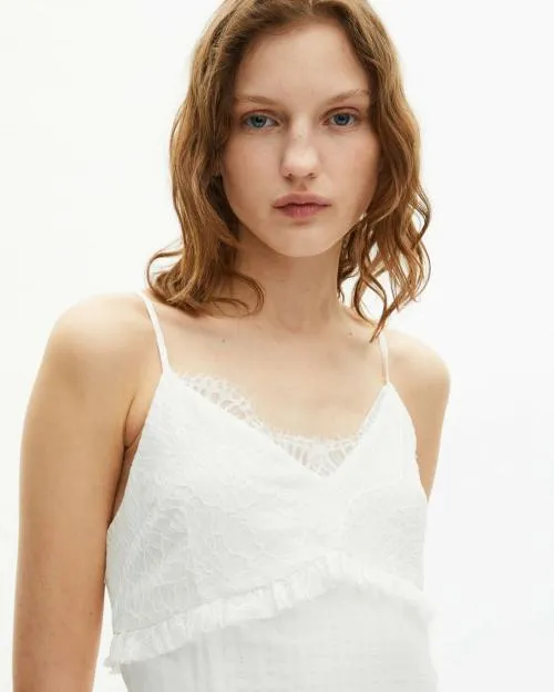Women Dresses The Kooples Short Ecru Lace Detail Dress Ecru
