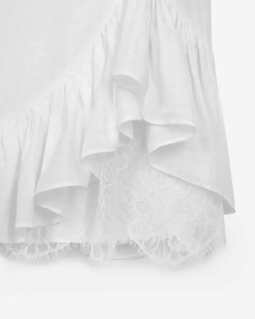 Women Dresses The Kooples Short Ecru Lace Detail Dress Ecru