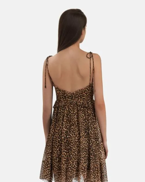 Women Dresses The Kooples Short Leopard Print Dress Leopard