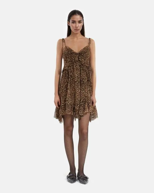 Women Dresses The Kooples Short Leopard Print Dress Leopard
