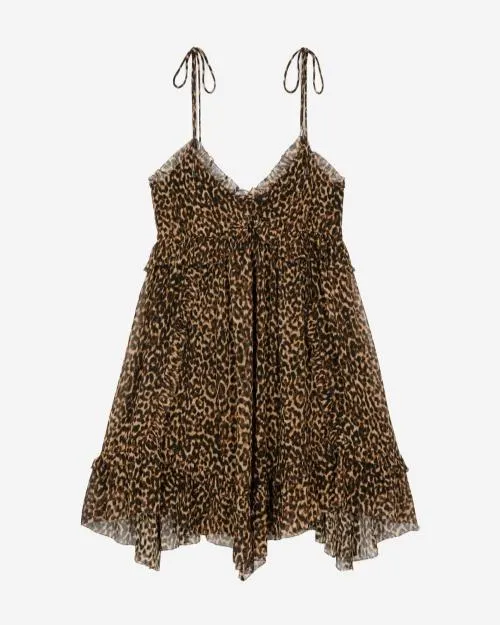 Women Dresses The Kooples Short Leopard Print Dress Leopard