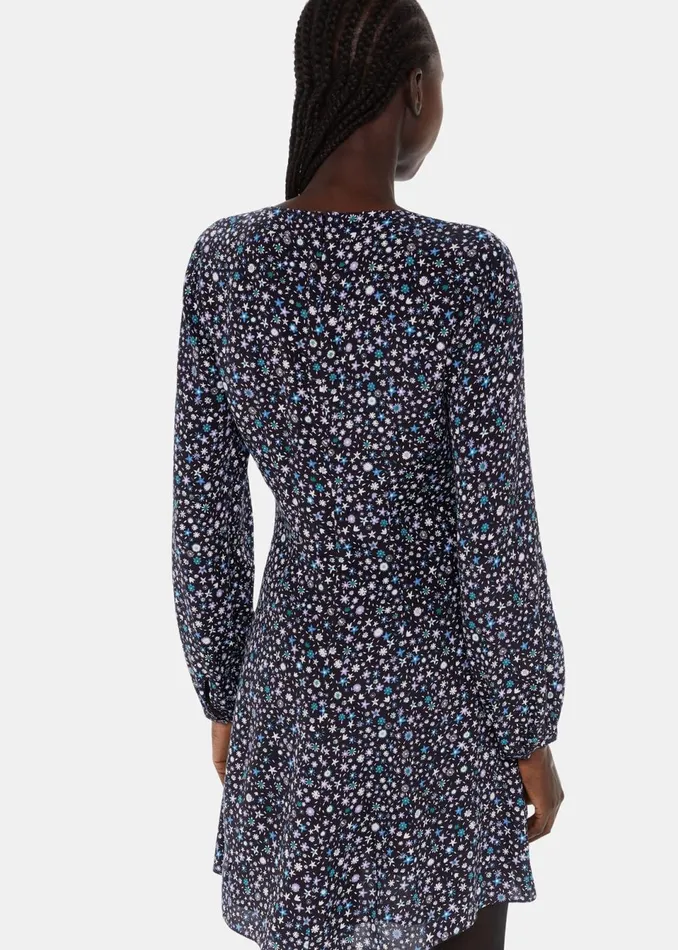 Women Dresses Whistles Black Painted Garden Dress