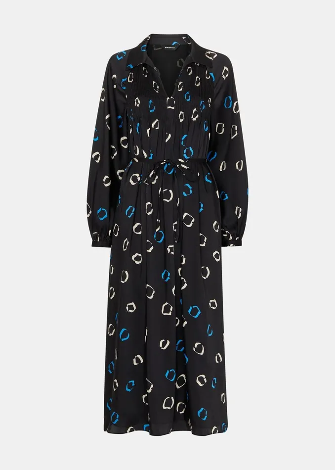 Women Dresses Whistles Black Scattered Hoops Midi Dress