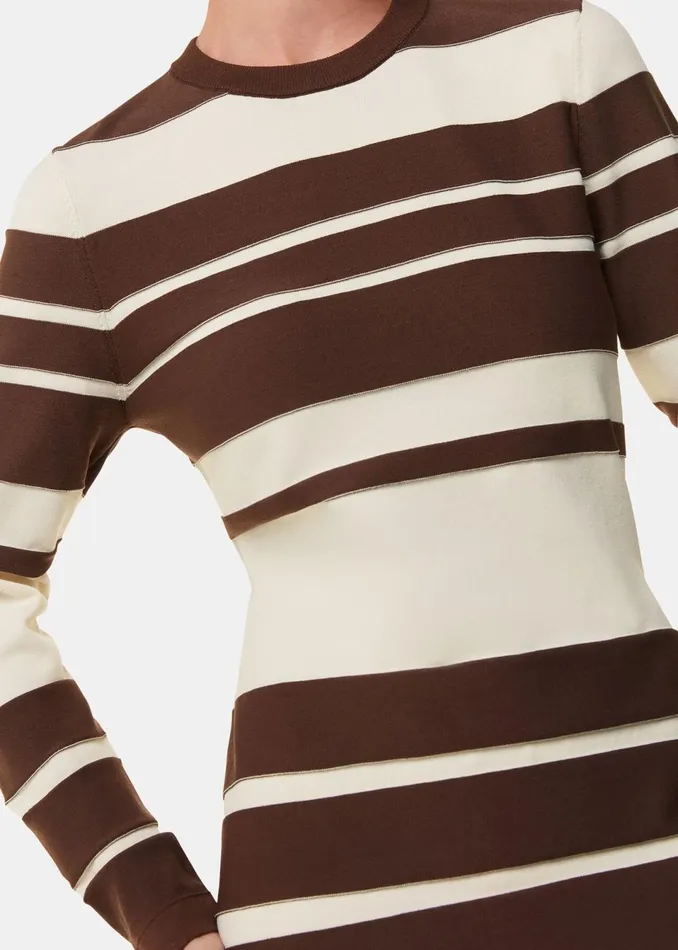 Women Dresses Whistles Brown Variegated Stripe Knit Dress