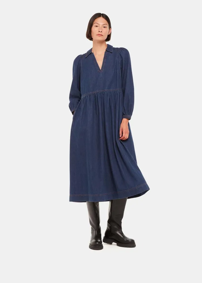 Women Dresses Whistles Denim Rina Trapeze Dress