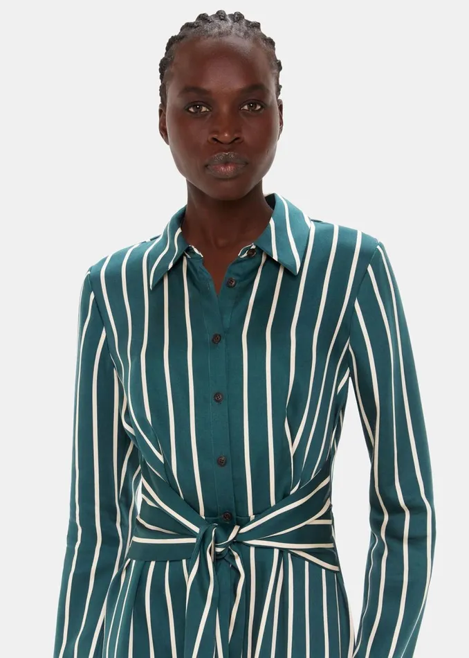 Women Dresses Whistles Green Alex Stripe Shirt Dress