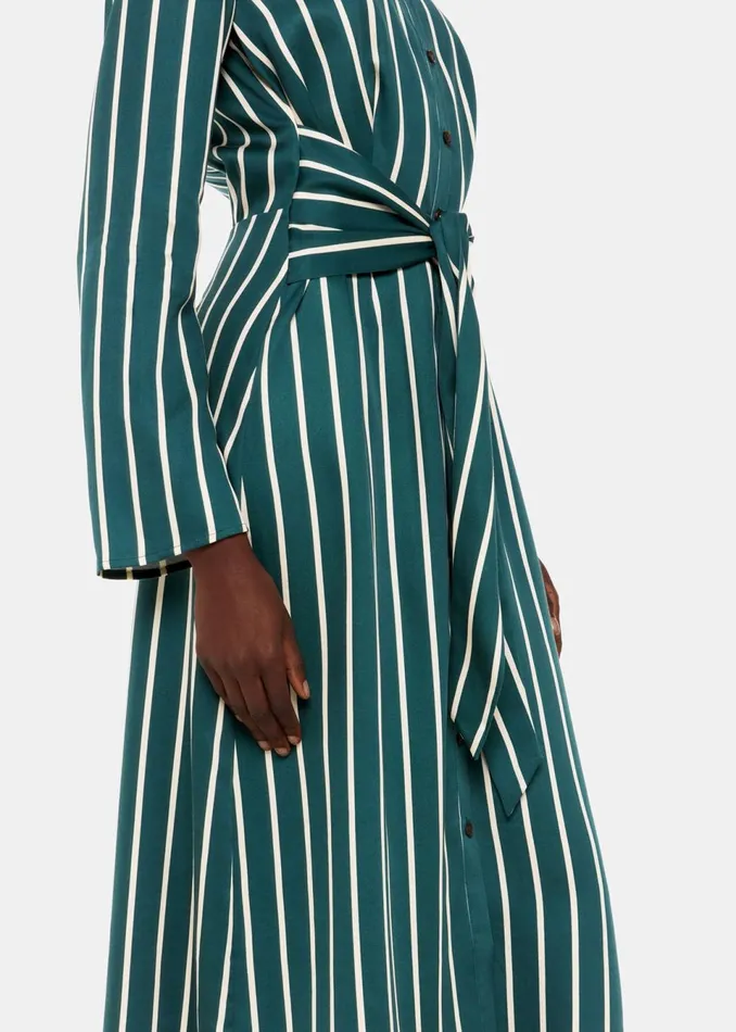 Women Dresses Whistles Green Alex Stripe Shirt Dress