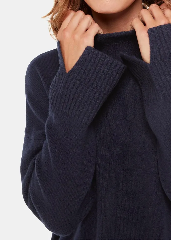 Women Dresses Whistles Navy Amelia Wool Knitted Dress