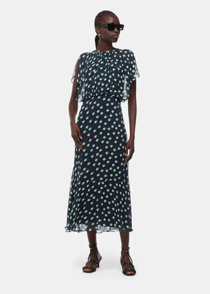 Women Dresses Whistles Navy Moon Spot Print Midi Dress