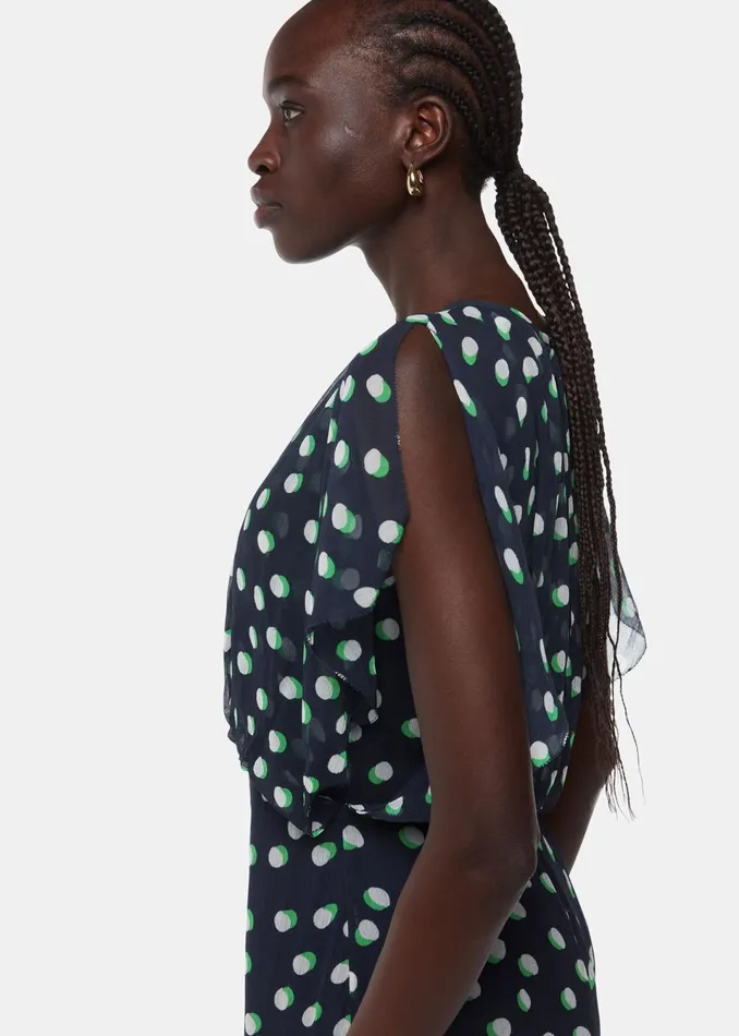 Women Dresses Whistles Navy Moon Spot Print Midi Dress