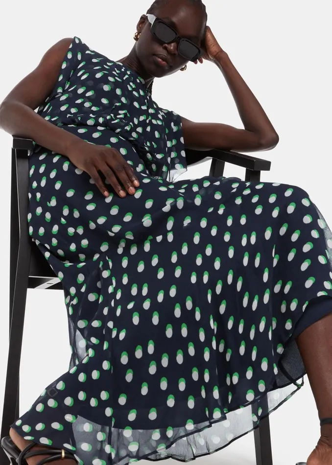 Women Dresses Whistles Navy Moon Spot Print Midi Dress