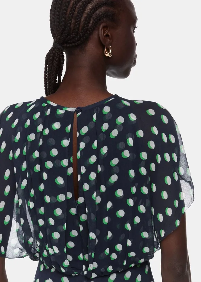 Women Dresses Whistles Navy Moon Spot Print Midi Dress