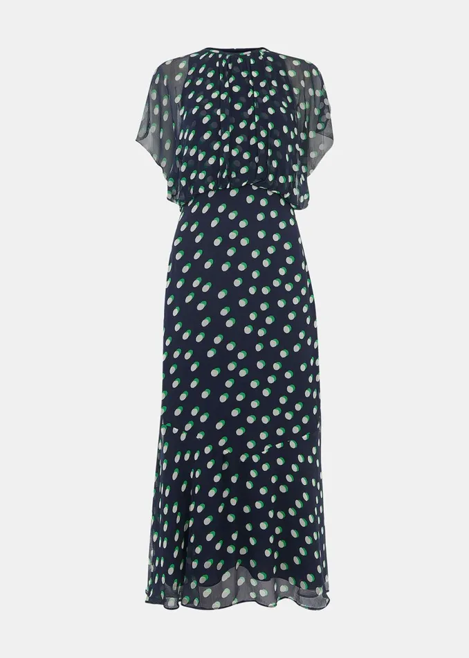 Women Dresses Whistles Navy Moon Spot Print Midi Dress