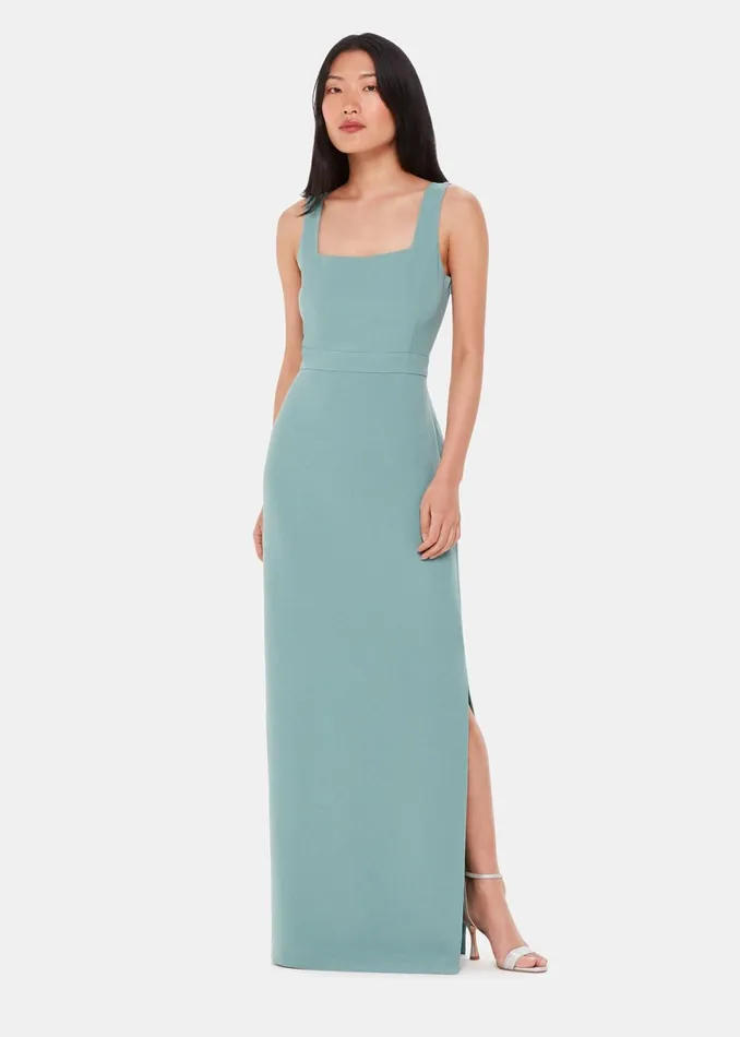 Women Dresses Whistles Sage Green Mila Square Neck Maxi Dress