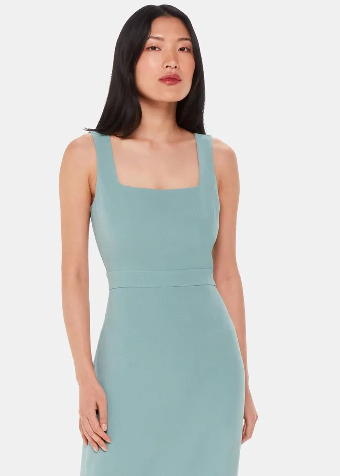 Women Dresses Whistles Sage Green Mila Square Neck Maxi Dress
