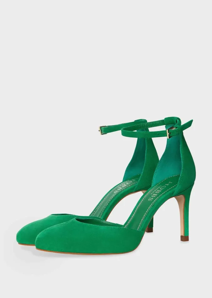 Women Elliya Suede Court Shoes Cilantro Green Hobbs Court Shoes