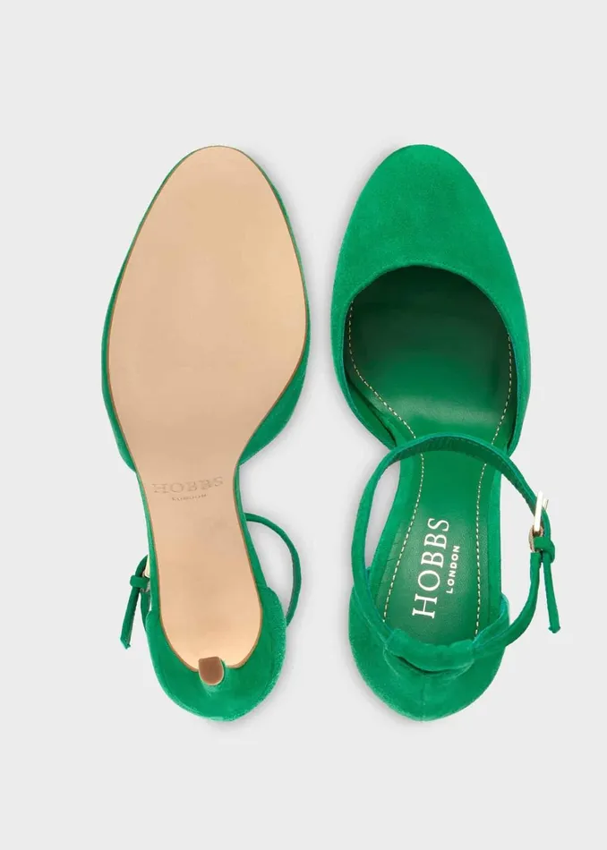 Women Elliya Suede Court Shoes Cilantro Green Hobbs Court Shoes