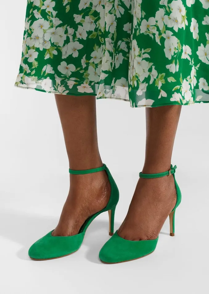 Women Elliya Suede Court Shoes Cilantro Green Hobbs Court Shoes