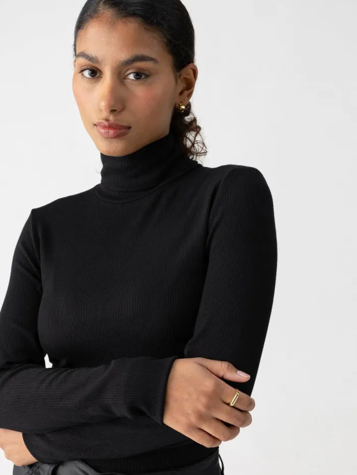 Women Essential Turtleneck Top Black Sanctuary Clothing Tees and Tops Women Essential Turtleneck Top Black Sanctuary Clothing Tees and Tops
