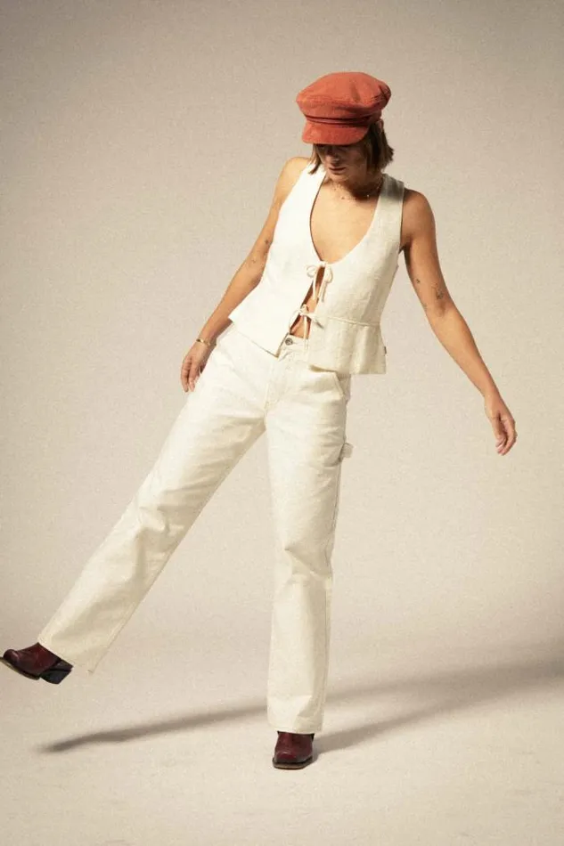 Women Essex Painter Pant Egret White Brixton Pants