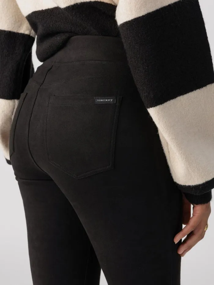 Women Faux Suede Runway High Rise Legging Black Sanctuary Clothing Leggings