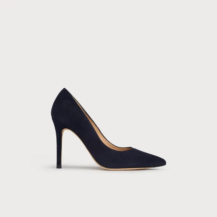 Women Fern Navy Suede Pointed Toe Courts Navy Blue LKBennett Court Shoes