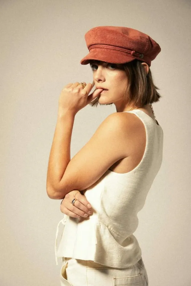 Women Fiddler Fisherman Cap Burnt Brick Terry Cloth Brixton Caps