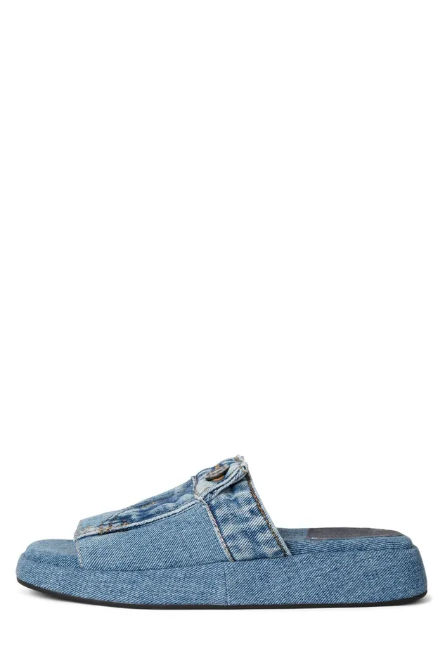Women Flat Jeffrey Campbell BLUESKY Blue Denim