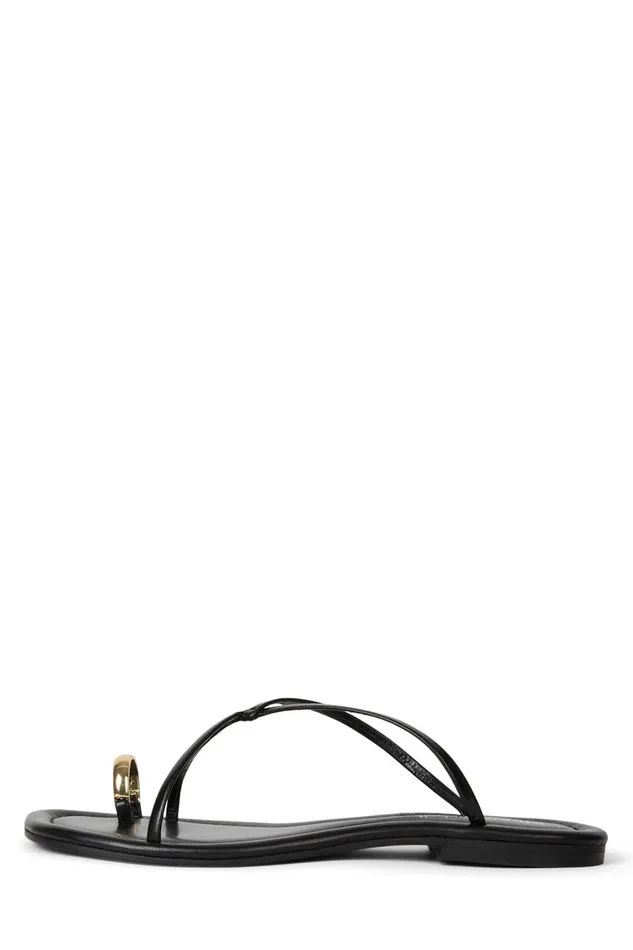 Women Flat Jeffrey Campbell PACIFICO Black Gold