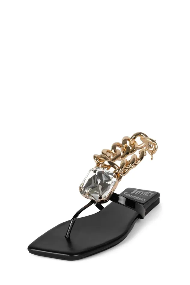 Women Flat Jeffrey Campbell RINGONIT White Patent Silver