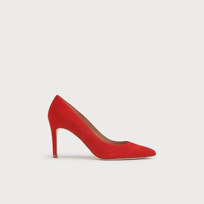 Women Floret Scarlet Red Suede Pointed Toe Courts Red LKBennett Court Shoes