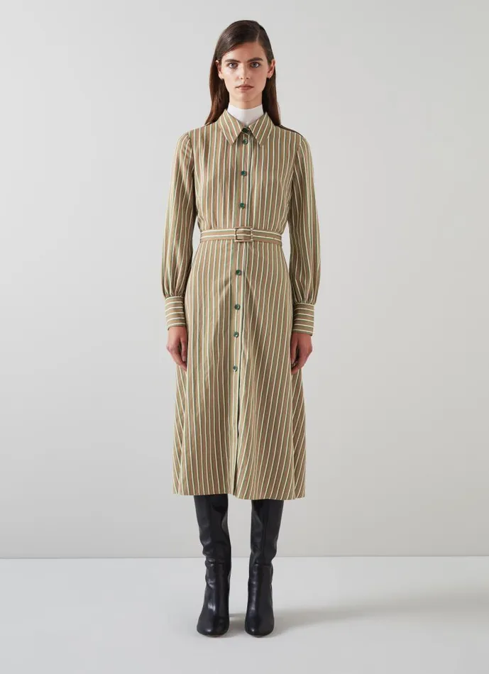 Women Frances Striped Sustainable Viscose Rich Shirt Dress Multi LKBennett Dresses Women Frances Striped Sustainable Viscose Rich Shirt Dress Multi LKBennett Dresses