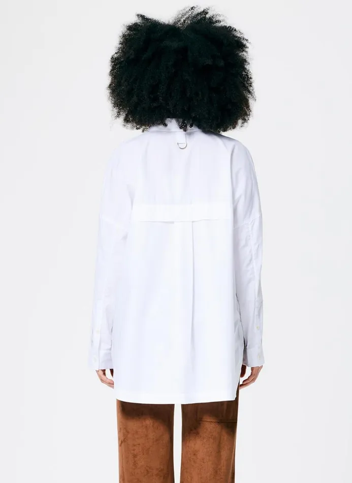 Women Fundamentals Tibi Classic Shirting Oversized Gabe Shirt White