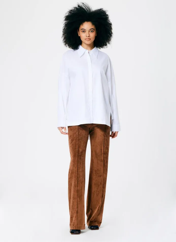 Women Fundamentals Tibi Classic Shirting Oversized Gabe Shirt White