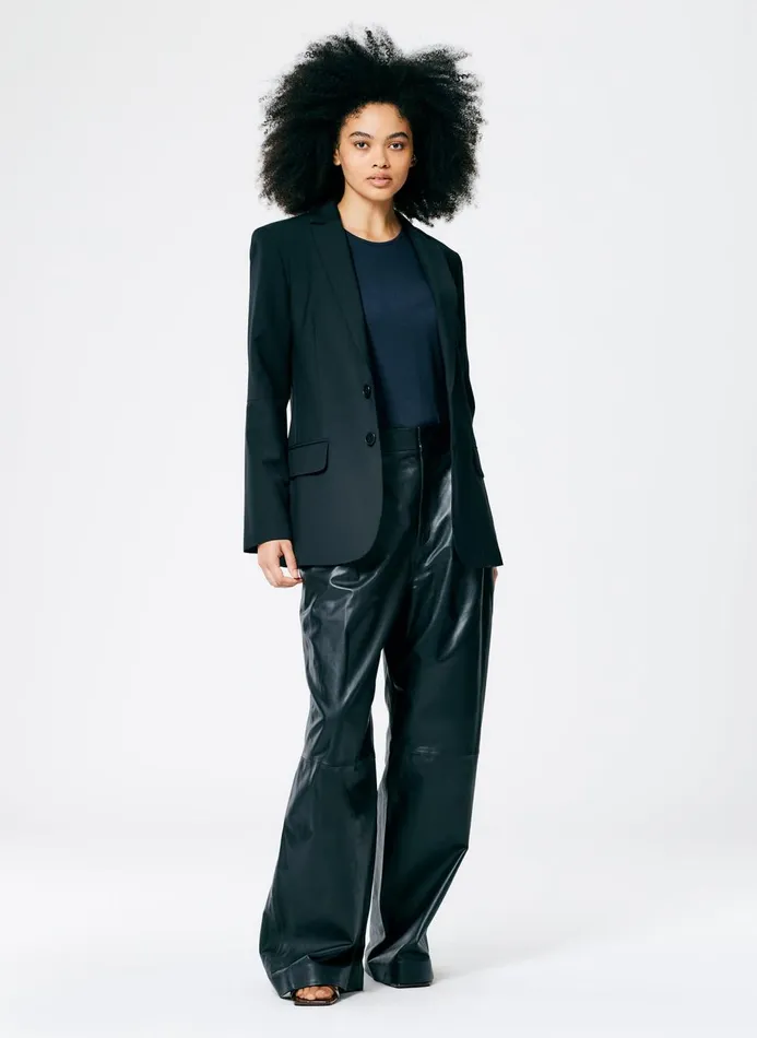 Women Fundamentals Tibi Tropical Wool Cutout Sleeve Marlon Blazer Black